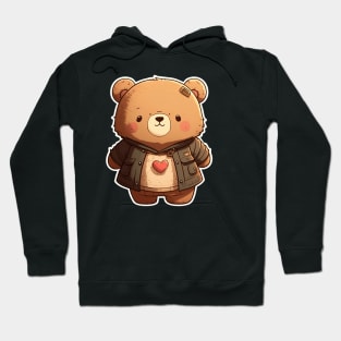 Cute Bear Cartoon Adventurer Adorable Kawaii Animal Hoodie